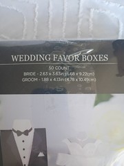 50 Wedding Favor Boxes Groom Tuxedo & Bride Wedding Gown
