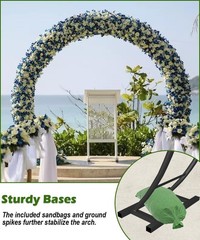 Queension Metal Wedding Arch | for Ceremony Party Decoration 8Ft Wide 7Ft Hig…