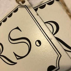 Mr Mrs Chair Signs for Wedding Engagement Party Decor Black & White Hanging