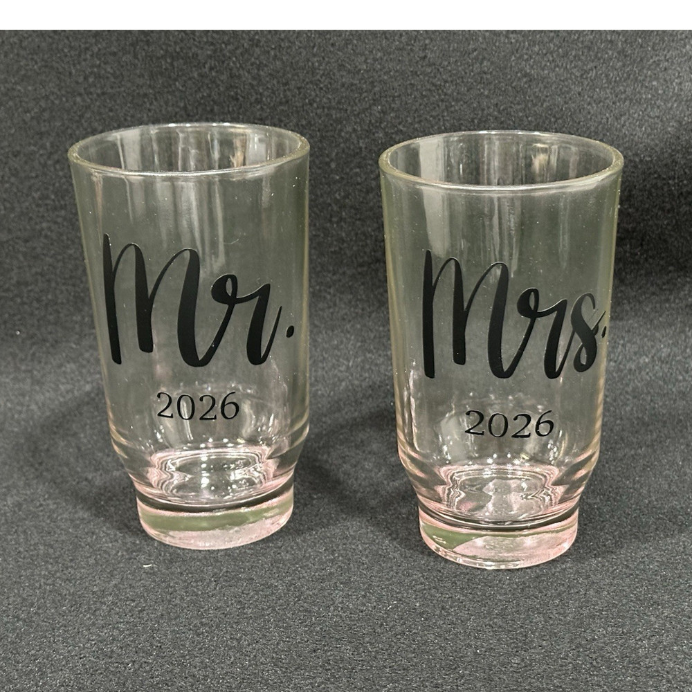2026 Wedding Drinking Glass Set Decorated Clear Glassware Novelty Two-Piece