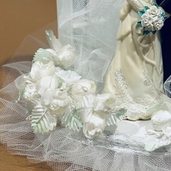 Wilton «Dedication» Wedding Cake Top, Black coat, black pants.