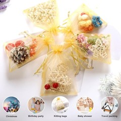 Versatile Gold Organza Bags 100 Count – Elegant Storage for Gifts & Jewelry