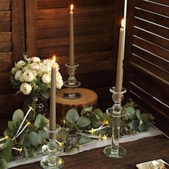 60 Taupe Premium 10″ Taper Candles Unscented Dinner Party Wedding Decorations