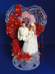 New 40th Wedding Anniversary Heart decor caketop with Bride & Groom #21