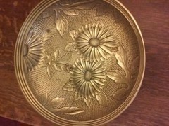 Brass Pedestal Wedding Vase/Fruit Bowl Compote Chrysanthemum