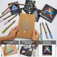 Metallic Marker Pens – Colors Medium Point Metallic Markers for Rock 10