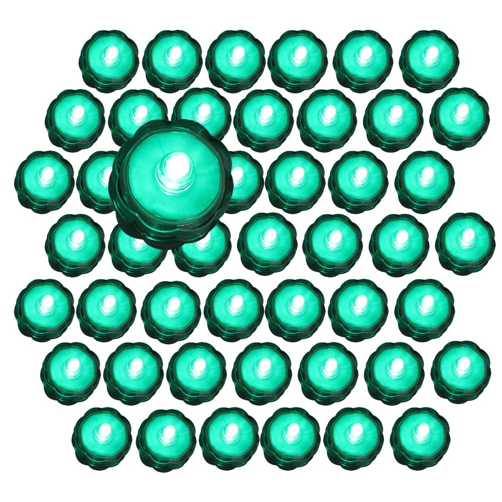 Turquoise Submersible Waterproof Battery LED Tea Light Wedding Decoration 48 Pk