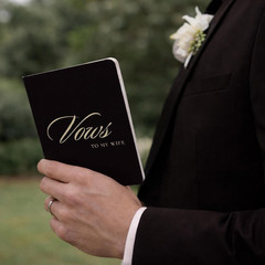 Vow Books His and Hers – Wedding Vow Book, 24 Lined Pages, Soft Touch Cover with
