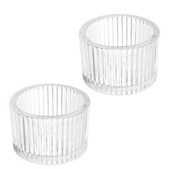 2 Pcs Tea Light Candle Holder Glass Candle Holders White