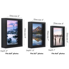 Americanflat Set of 3 Picture Frames – Includes 4×6, 5×7, 6×8 Frames – Black …