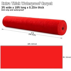3×10 ft Extra Thick Red Carpet Runner for Party & Events,Festival