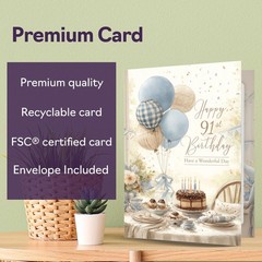 91st Birthday Cards for Men Women – Rustic Birthday – Happy Birthday Card for…