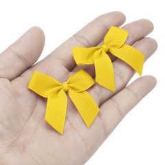 12Pcs Mini Grosgrain Ribbon Bow 2″ Self Adhesive Flower Bows Yellow