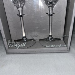 Studio His & Hers Wedding Toasting Glasses Tapered Two-Piece Set Of 2