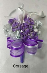 Purple Silver Calla Lily Bridal Wedding Bouquet Accessories