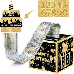 Birthday Money Box for Cash Gift with DIY Stickers，A Surprising Money Gift Box