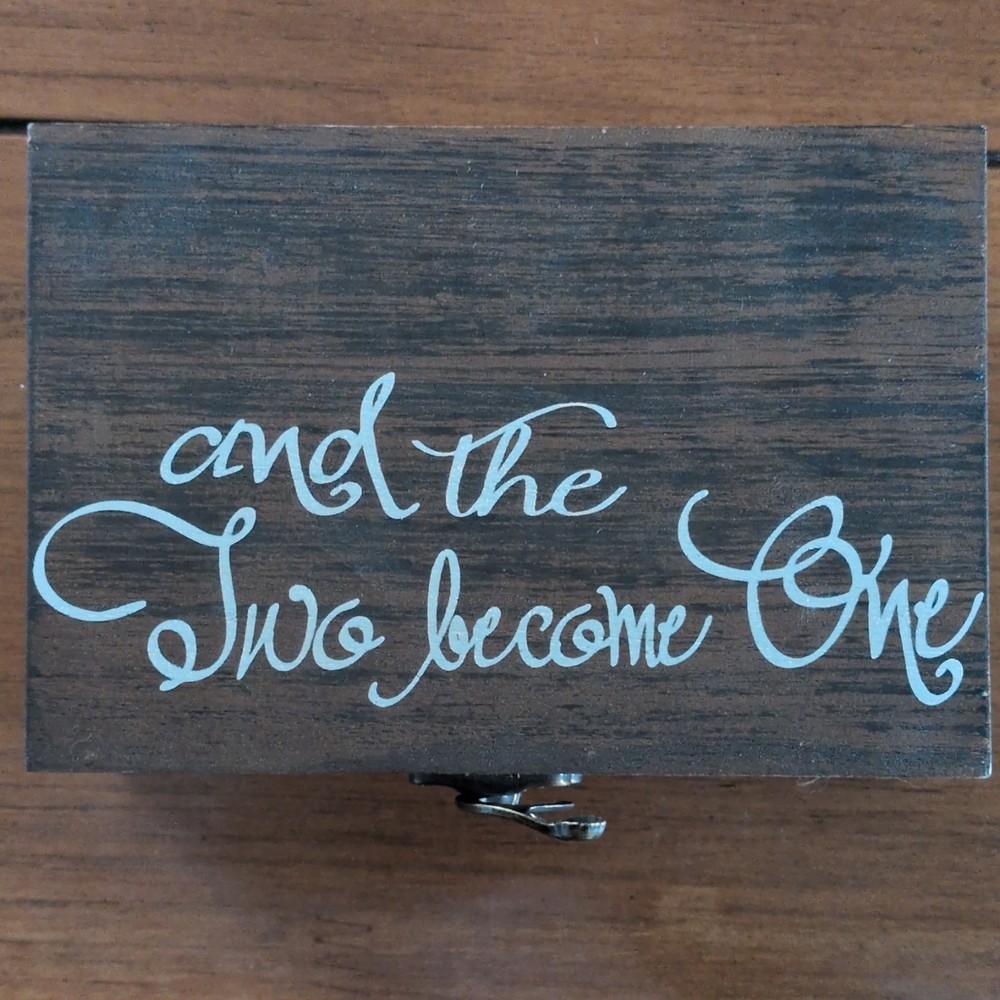 Studio His & Hers Lockable Wooden Ring Bearer Box Wedding ‘And the Two Become O…