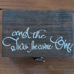 Studio His & Hers Lockable Wooden Ring Bearer Box Wedding ‘And the Two Become O…