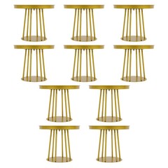 10Pcs 25/15cm Tall Gold Metal Flower Stand Circular for Table Centerpieces Decor