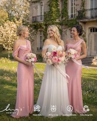 Pink Artificial Wedding Flower Bouquets for Bridesmaids – Blush & Hot Pink Flora