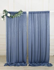 9.6 Feet x 10 Feet Dusty Blue Silky Soft Curtain Wedding Backdrop Drapes, Sli…