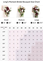 Ling’s Moment Dusty Blue Bridal Bouquet Cascading Wedding 15” Artificial Flowers