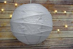 Quasimoon 8″ Gray Irregular Ribbed Paper Lantern (10 PACK) by PaperLanternStore
