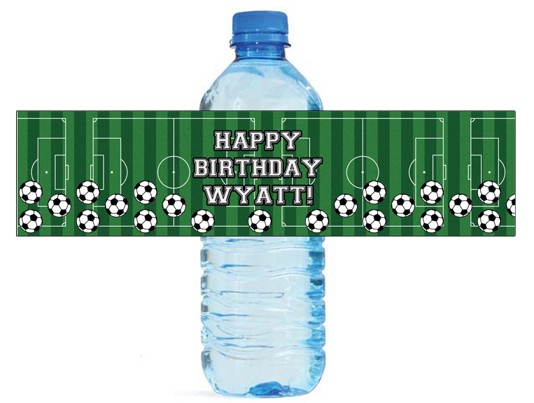 100 Soccer Party Tournament Kids Special Occasion Water Bottle Labels