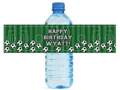 100 Soccer Party Tournament Kids Special Occasion Water Bottle Labels