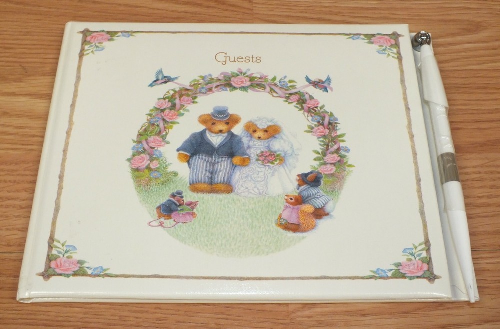 Genuine Vintage Hallmark Wedding Bears Guest Signing Book – Collectible *READ*