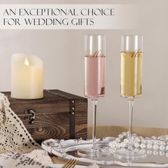 Wedding Champagne Flutes-Mr. and mrs. Champagne Glasses Engagement Gifts 3pcs