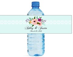 100 Soiree Theme Floral Wedding Water Bottle Labels Engagement Bridal Shower