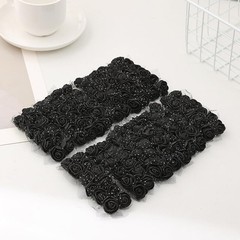 144pcs Mini Artificial Black Rose Flower Heads and Soft Stem,25mm PE Tiny Rose a