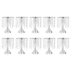 Modern Flower Stands Silver Wedding Decor Crystal Flower Stand Round 10 PCS