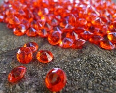 350pc Round 4 Carat 0.4inch 10mm Diamonds Confetti, Christmas Red Acrylic Gems
