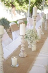 Burlap Rustic Wedding Party Country Barn Table Runners Fringed Edges Choose Size