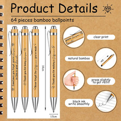 Bulk Employee Appreciation Gifts: 64 Sets Inspirational Notebooks & Pens