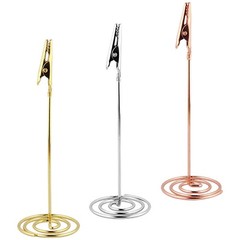 3Pcs Reusable Metal Picture Holders for Tables Assorted Color Clip Stands