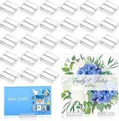 Clear Acrylic Place Card Stands – Stable & Stylish 1.2 Inch Holders, 25 Pieces