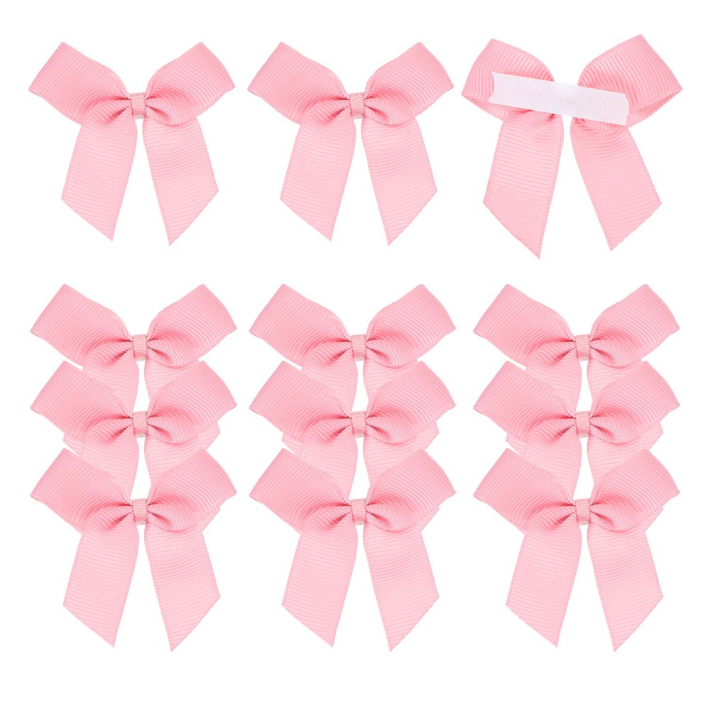 12Pcs Mini Grosgrain Ribbon Bow 2″ Self Adhesive Flower Bows Dark Pink