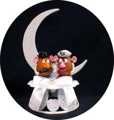 Mr & Mrs POTATO Head Toy Story Wedding Cake Topper ONLY Pick Backdrop Funny