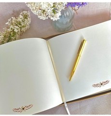 Wedding Engagement Guest Book 7×9” Elegant Gold Photo Album 100 Blank Page