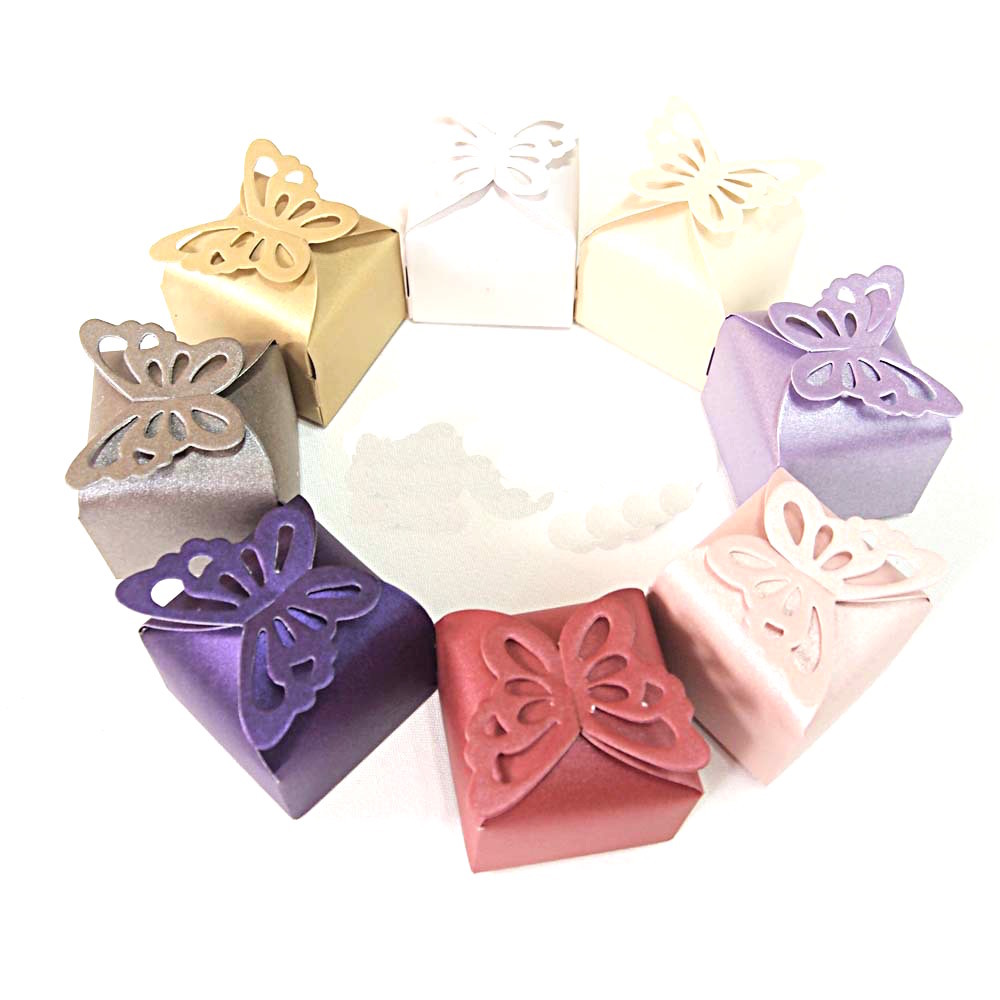 (20 PACK) BUTTERFLY TOP BOXES 2.5″ x 2.5″ party favor wedding candy gift jewelry