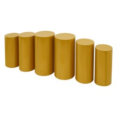 6Pcs Cylinder Pedestal Stands, Metal Display Stands For Wedding Birthday Decor