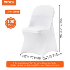 SIHAO 100PCS Stretch Spandex Folding Chair Covers Use For Wedding Party Dining