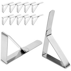 Stainless Steel Tablecloth Clips 12 Pack Secure Clamps Outdoor Picnics Weddings