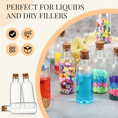 Lounsweer 50 Pack 2 oz Clear Plastic Sand Art Bottles with 2 oz, Wood color