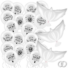 Piriuuo White Dove Memorial Balloons Set – 20 & 3 12 Inches,