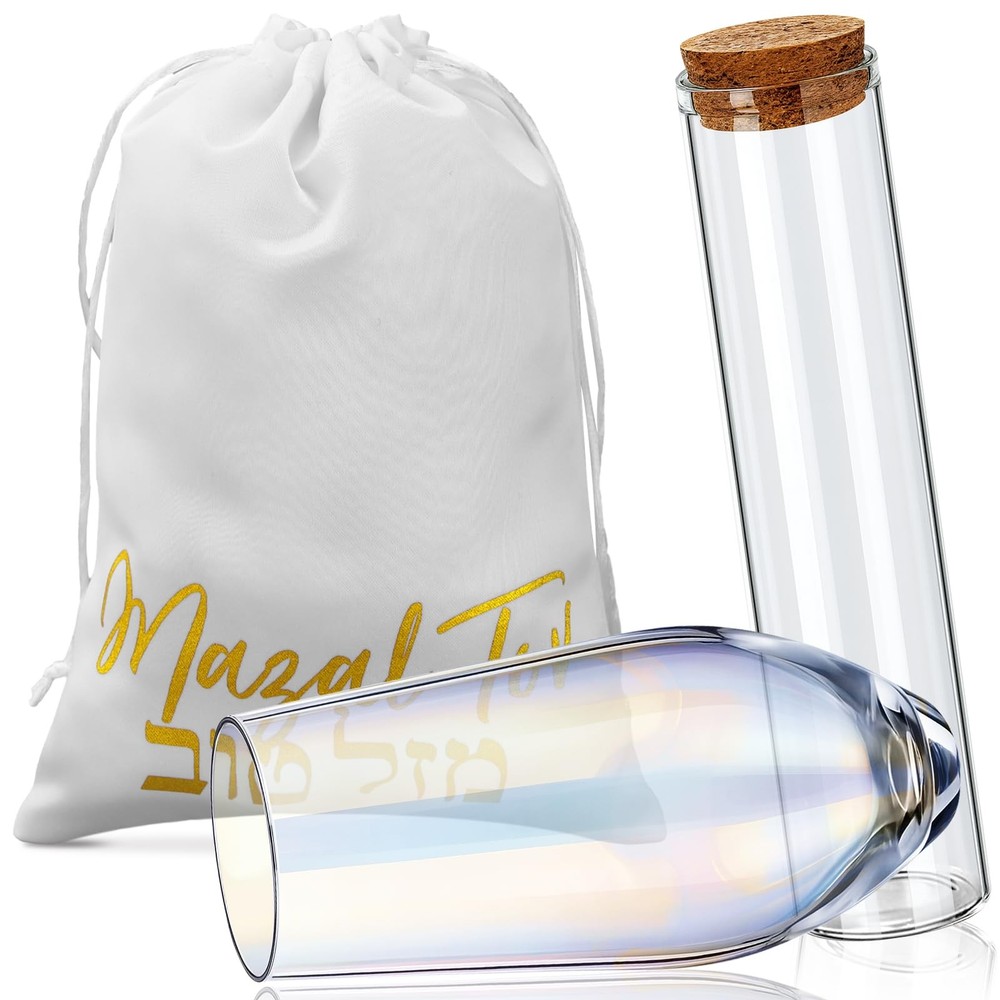 FoldTier 3pcs Wedding Chuppah glass cup is 5.5 x 1.7 inches, Pastel Color