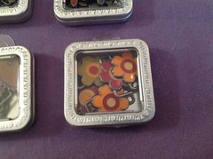 Lot of 4 Metal Removal Top Tin Container Set of 6 Craft Sliders Paisley Flowers